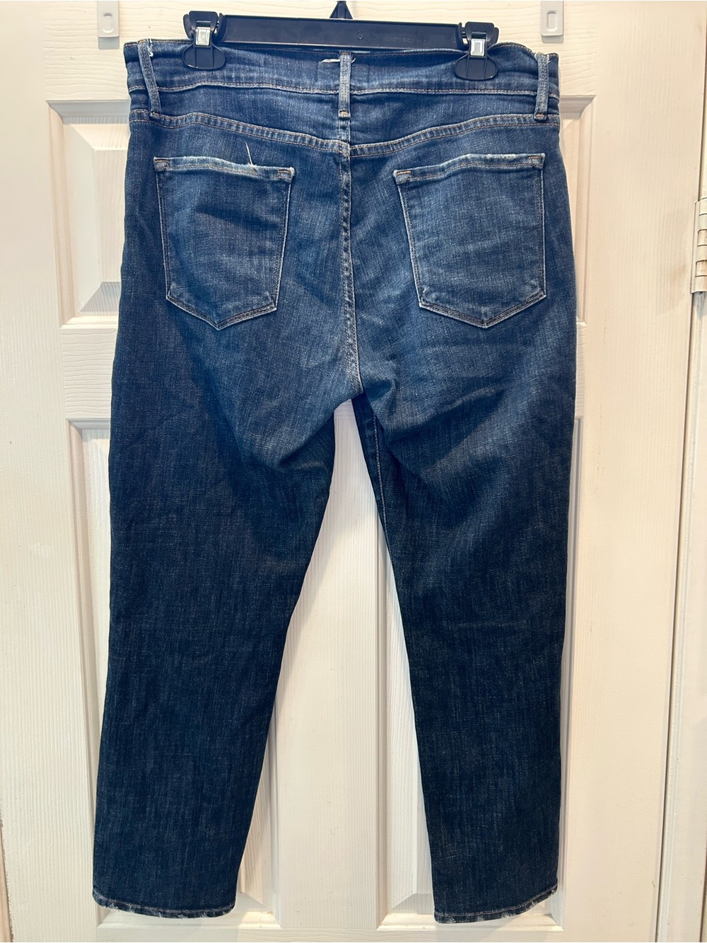 FRAME Le Garçon Jeans Women’s Size 32 Dark Wash Distressed Straight Crop - Picture 11 of 13